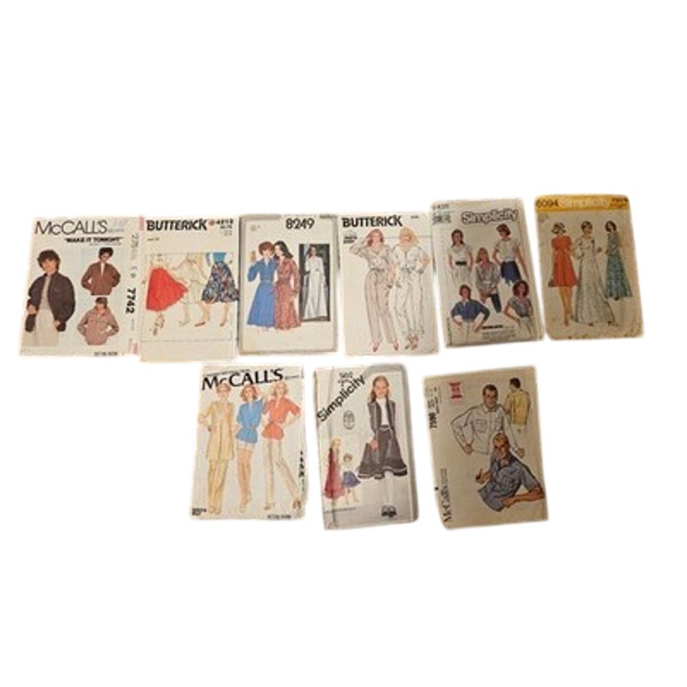 McCall's Simplicity Butterick Vintage Sewing Patterns Lot Women Men Child READ